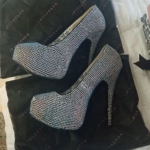 Bordello Heels Rhinestones